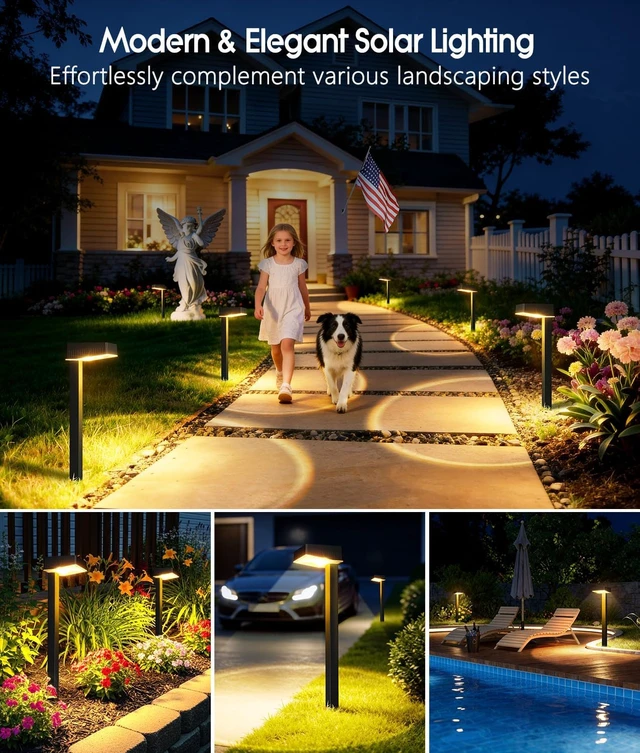 Alt view image 7 of 7 - ELECLINK Solar Pathway Lights Outdoor, 8 Pack Garden Lights Solar Powered Path Lights with Focused Beam Lens, 2 Light Modes Waterproof Outdoor Solar Light for Yard Driveway Walkway Landscape