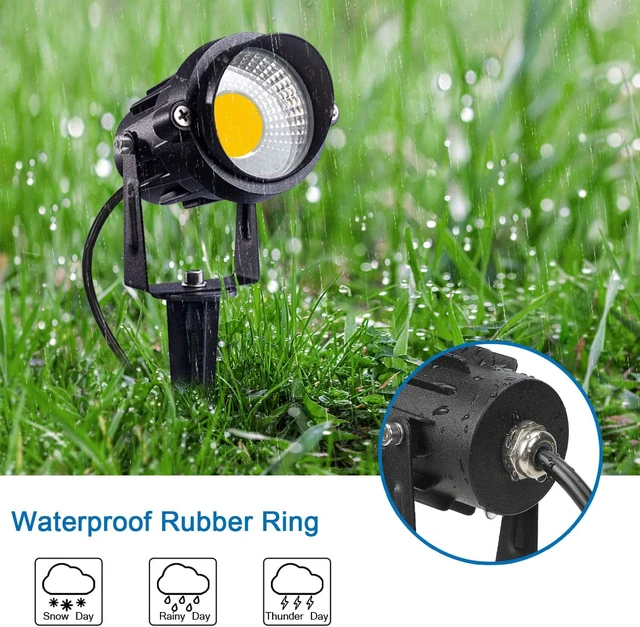 Alt view image 4 of 7 - SUNVIE LED Outdoor Spotlight 12W Landscape Lighting 120V AC Waterproof Landscape Lights Spot Lights for Yard with Spiked Stake Warm White Flag Light Garden Decorative Lamp with US 3-Plug in (6 Pack)