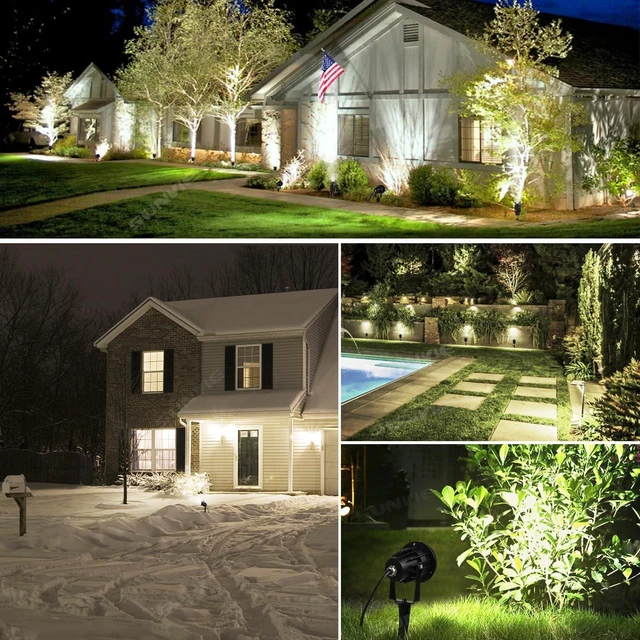 Alt view image 7 of 7 - SUNVIE LED Outdoor Spotlight 12W Landscape Lighting 120V AC Waterproof Landscape Lights Spot Lights for Yard with Spiked Stake Warm White Flag Light Garden Decorative Lamp with US 3-Plug in (6 Pack)