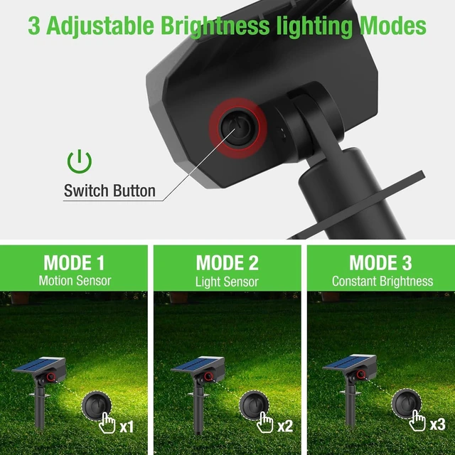 Alt view image 3 of 7 - nipify Solar Lights Outdoor Waterproof, Motion Sensor Spot Landscape Light