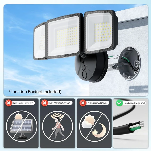 Alt view image 2 of 7 - Onforu 150W LED Security Light, 15000LM Outdoor Flood Light Switch Controlled, IP65 Waterproof LED Exterior Floodlight, 6500K White Wall Mount Security Lighting for Entryway, Garage, Yard, Eave