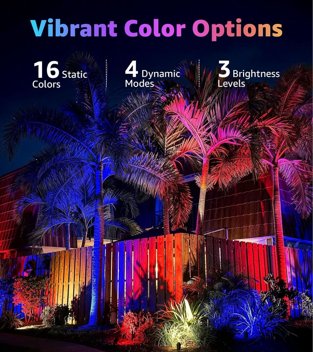 Alt view image 2 of 7 - SUNVIE RGBW Halloween Spotlights Outdoor 12W LED Plug in Landscape Lights