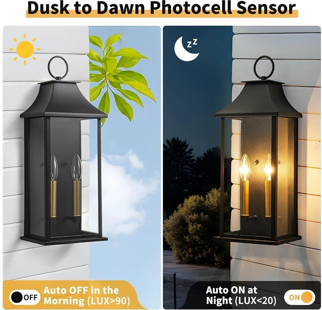 Alt view image 2 of 7 - 20.6" Aluminum Dusk to Dawn Outdoor Wall Light, Porch Lights