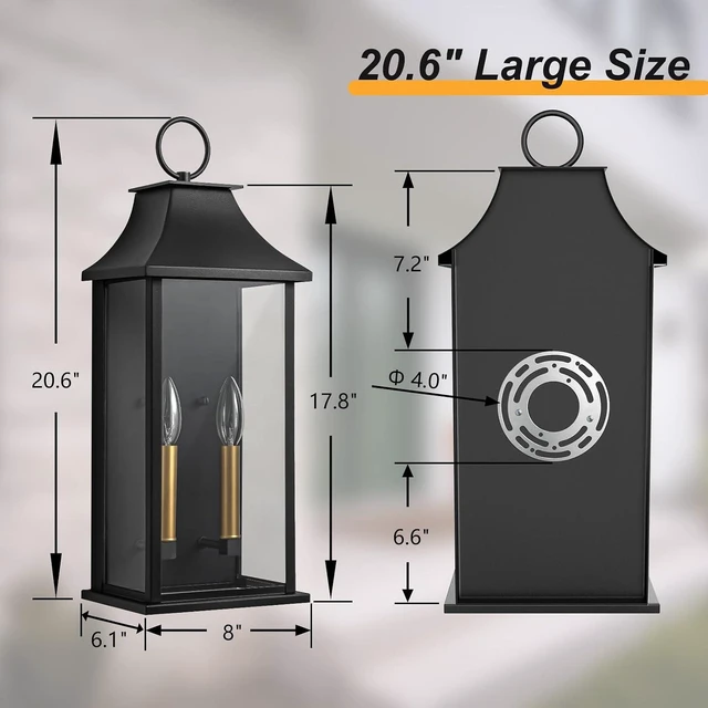 Alt view image 3 of 7 - 20.6" Aluminum Dusk to Dawn Outdoor Wall Light, Porch Lights
