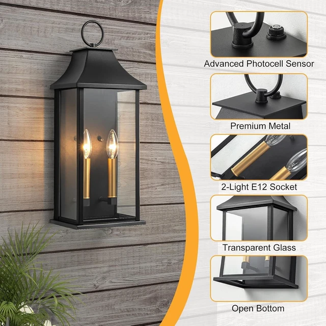 Alt view image 5 of 7 - 20.6" Aluminum Dusk to Dawn Outdoor Wall Light, Porch Lights