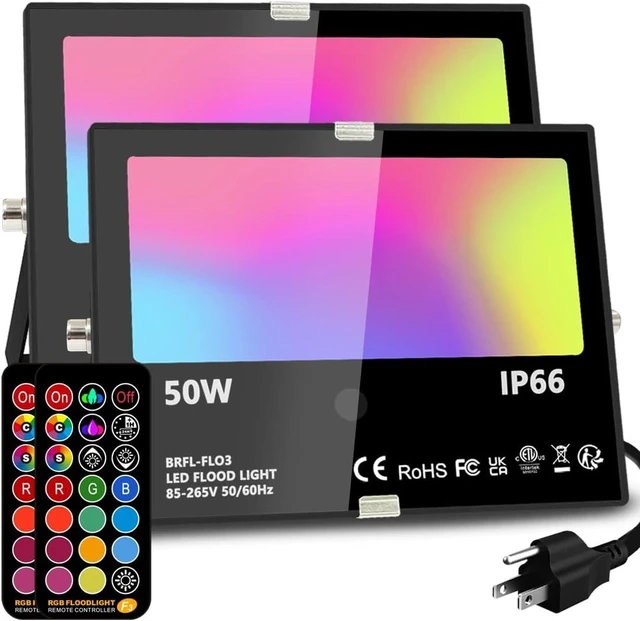 Main image of Led Flood Light Outdoor, 50W RGB Color Changing Landscape Lighting