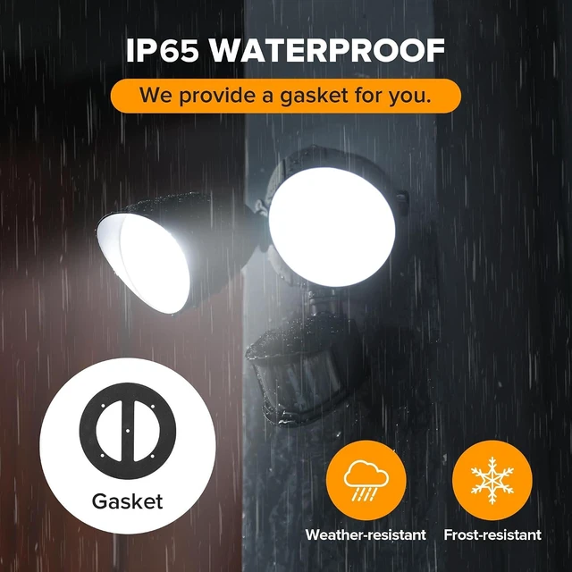 Alt view image 6 of 7 - UME 2 Pack 32W 3500 Lumen LED Security Lights Motion Sensor Light Outdoor, 5000K Daylight, IP65 Waterproof, Dusk to Dawn, Motion Detector Flood Light for Garage, Yard, Porch-Black