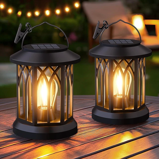 Main image of Hanging Solar Lanterns Outdoor Waterproof: 2 Pack Garden Lantern Decorative
