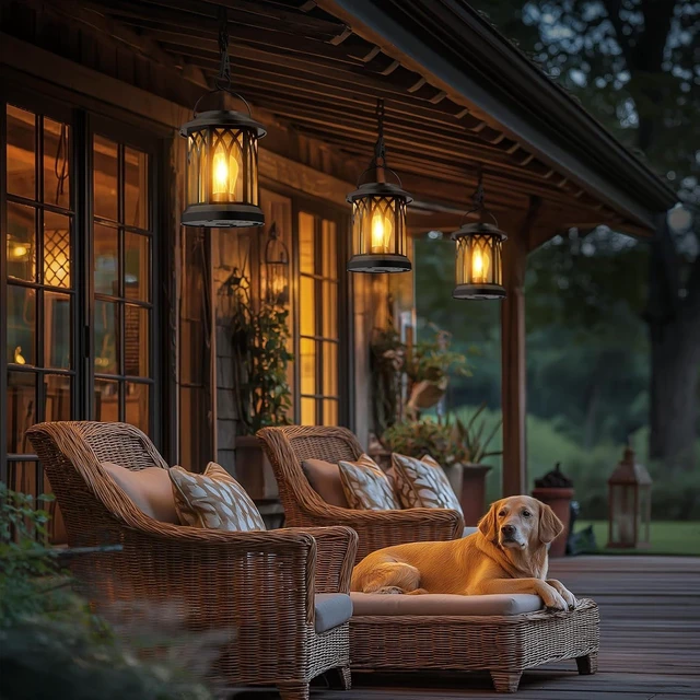 Alt view image 5 of 7 - Hanging Solar Lanterns Outdoor Waterproof: 2 Pack Garden Lantern Decorative