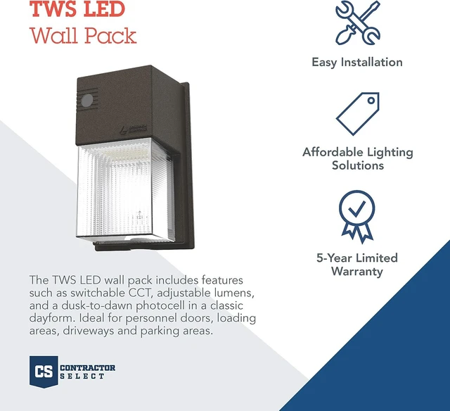 Alt view image 2 of 7 - Lithonia Lighting 7" Mini LED Wall Pack Outdoor Light Dusk to Dawn