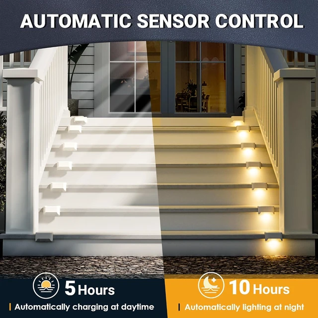 Alt view image 2 of 6 - SOLPEX Solar Fence Lights Outdoor 16 Pack, Waterproof Led, Warm White