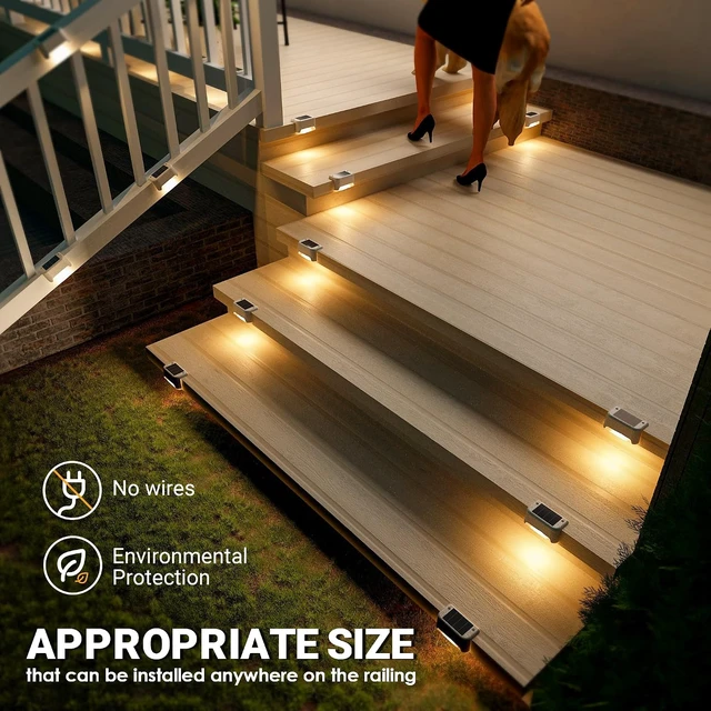 Alt view image 3 of 6 - SOLPEX Solar Fence Lights Outdoor 16 Pack, Waterproof Led, Warm White