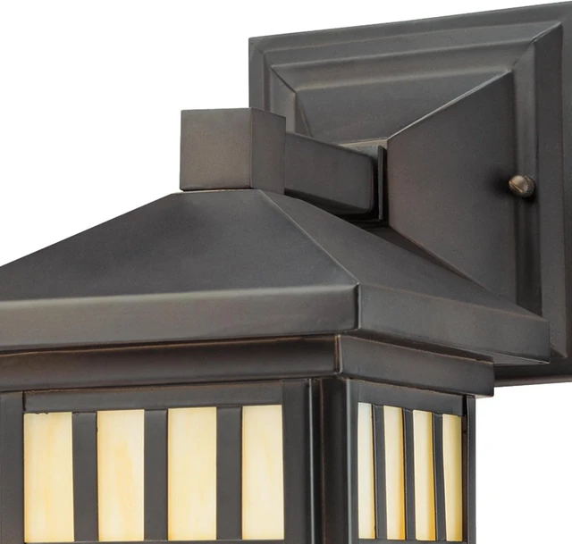 Alt view image 3 of 5 - Westinghouse 6732800 Burnham One-Light Exterior Wall Lantern on Steel with Honey Art Glass, Oil Rubbed Bronze Finish, 1 Pack
