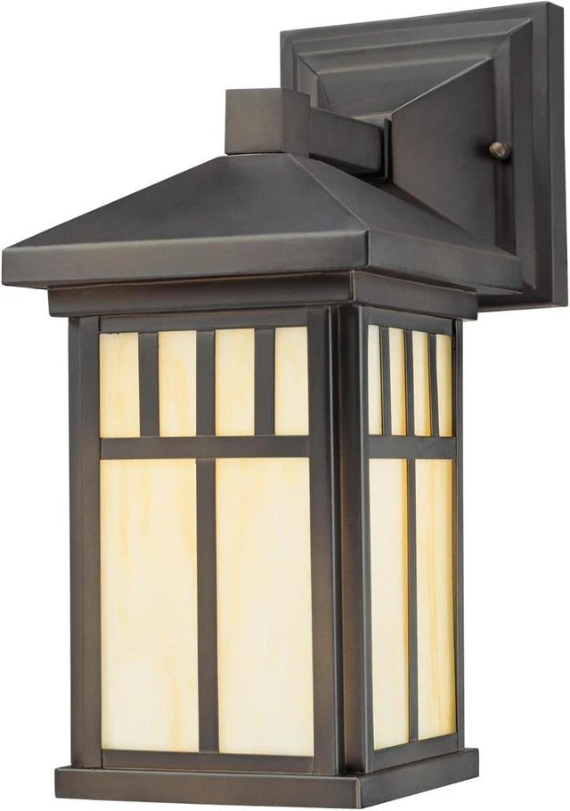 Main image of Westinghouse 6732800 Burnham One-Light Exterior Wall Lantern on Steel with Honey Art Glass, Oil Rubbed Bronze Finish, 1 Pack