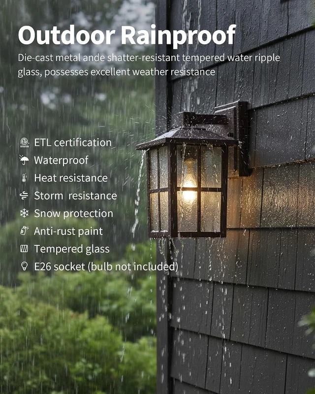 Alt view image 2 of 7 - KDG Brown Outdoor Waterproof Modern Patio Wall Light Fixtures Set of 2