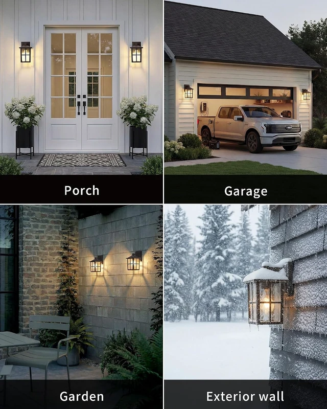Alt view image 6 of 7 - KDG Brown Outdoor Waterproof Modern Patio Wall Light Fixtures Set of 2