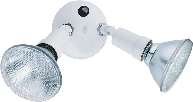Alt view image 5 of 7 - Lithonia Lighting Dusk-to-Dawn Twin Par Outdoor Flood Light Holder, White