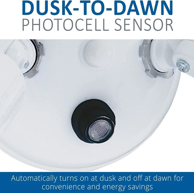 Alt view image 7 of 7 - Lithonia Lighting Dusk-to-Dawn Twin Par Outdoor Flood Light Holder, White