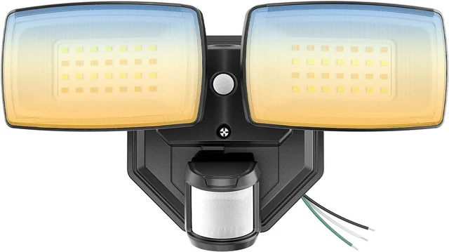 Main image of Onforu 32W 2 Head Motion Sensor Outdoor Lights, 3200LM 3CCT 3000K/4000K/6500K LED Security Light Hardwired, Dusk to Dawn, Motion Light for Outside, IP65 Waterproof Flood Light for Garage, Yard(Black)