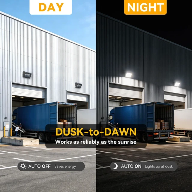 Alt view image 2 of 7 - 60W LED Wall Pack Light with Dusk to Dawn Photocell, 7800LM, 5000K
