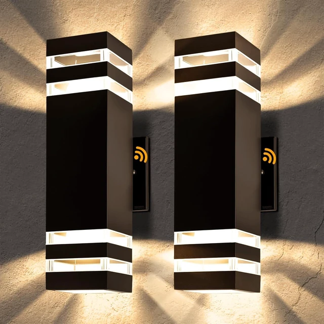 Main image of Outdoor Wall Sconce 2-Pack, Outdoor Lights with Dusk to Dawn Sensor