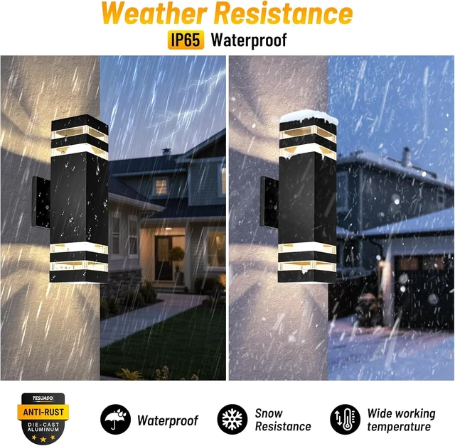 Alt view image 6 of 7 - Outdoor Wall Sconce 2-Pack, Outdoor Lights with Dusk to Dawn Sensor
