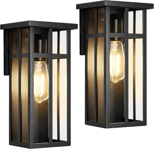 Main image of BesLowe Outdoor Wall Light Fixtures, Modern Black Porch Wall Lanterns