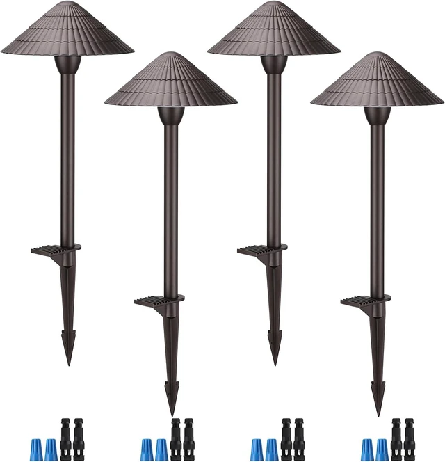 Main image of LEONLITE 4-Pack 5CCT LED Low Voltage Landscape Path Lights, 12-24V AC/DC