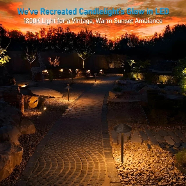Alt view image 4 of 7 - LEONLITE 4-Pack 5CCT LED Low Voltage Landscape Path Lights, 12-24V AC/DC