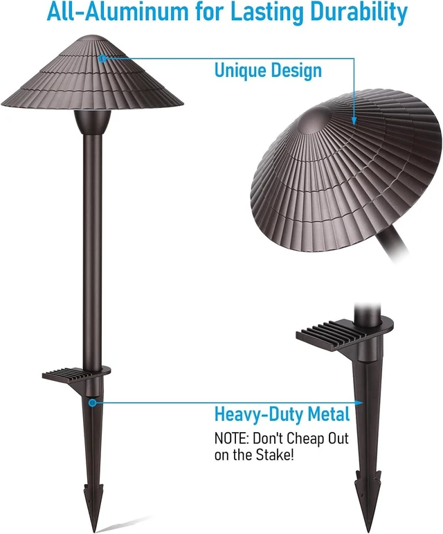 Alt view image 2 of 7 - LEONLITE 4-Pack 5CCT LED Low Voltage Landscape Path Lights, 12-24V AC/DC