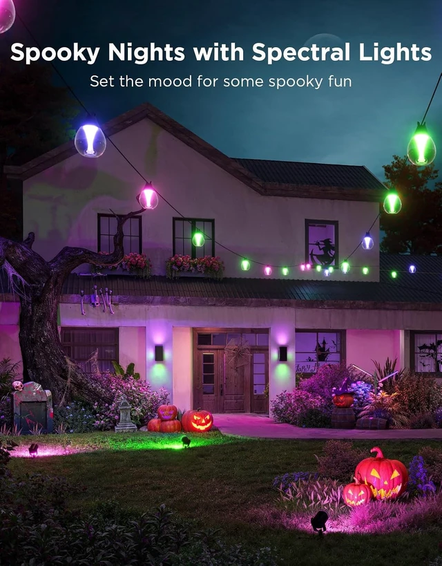Alt view image 2 of 7 - Govee Clear Bulb Outdoor String Lights, 144ft IP67 Patio & Backyard Lights