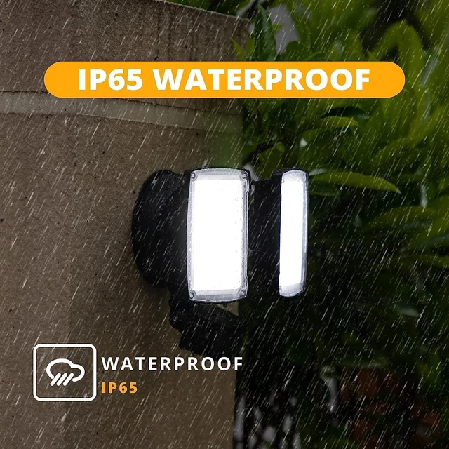 Alt view image 6 of 7 - UME 19W LED Flood Light Motion Sensor Outdoor, 2 Adjustable Head, 2000LM, 5000K, IP65 Waterproof, Dusk to Dawn Security Light with Photocell for Exterior,Outside,Garage,House(Black)