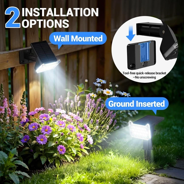 Alt view image 7 of 7 - Solar Spot Lights Outdoor Waterproof, Super Bright Focused Beam Spotlights