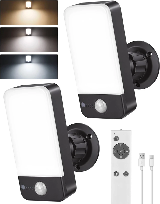 Main image of Rechargeable Battery Operated Outdoor Wall Lights, 10000mAh Motion Sensor