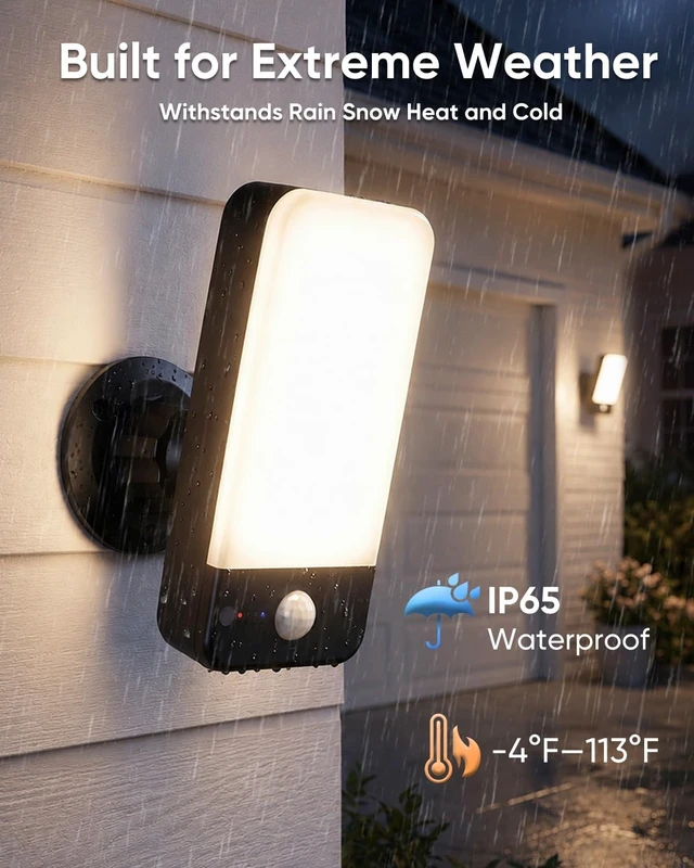 Alt view image 7 of 7 - Rechargeable Battery Operated Outdoor Wall Lights, 10000mAh Motion Sensor