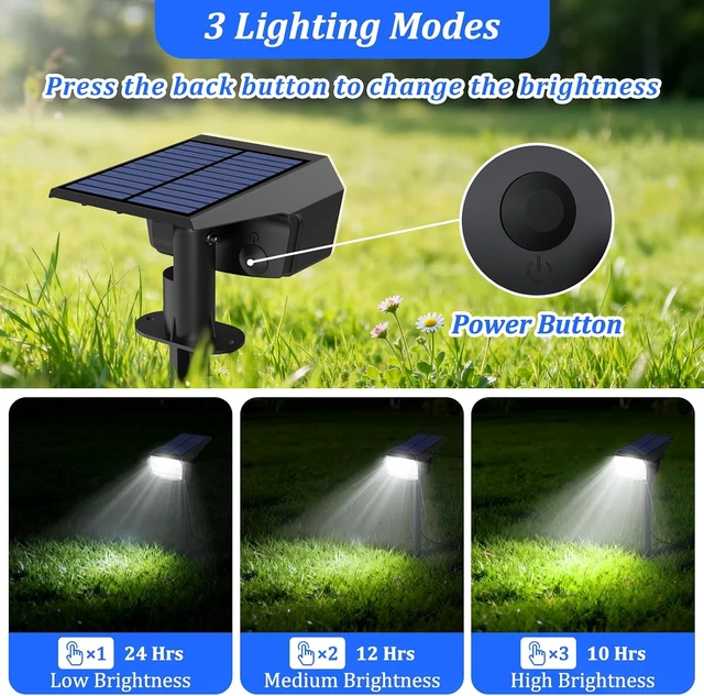 Alt view image 2 of 7 - 6-Pack Solar Spot Lights Outdoor Waterproof, Landscape Spotlight Cool White