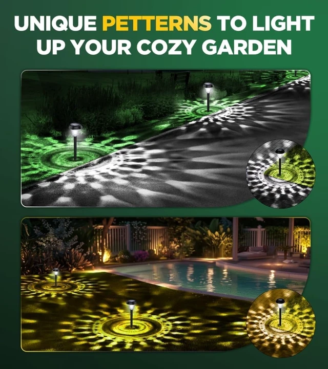 Alt view image 2 of 6 - 10 Pack Ultra Bright Solar Lights Outdoor Waterproof, from Dusk to Dawn Up to 12H Outdoor Solar Lights, Auto On/Off Solar Powered Garden Pathway Lights, Landscape Lighting Decorative for Yard, Patio