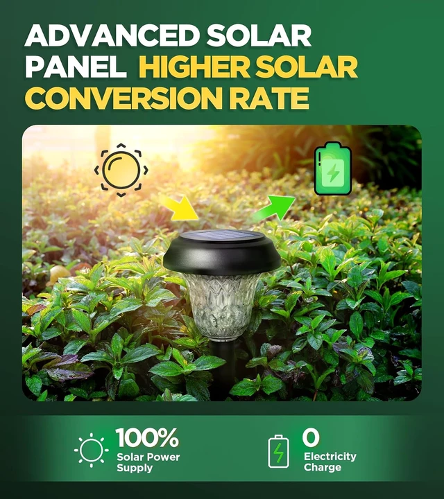Alt view image 6 of 6 - 10 Pack Ultra Bright Solar Lights Outdoor Waterproof, from Dusk to Dawn Up to 12H Outdoor Solar Lights, Auto On/Off Solar Powered Garden Pathway Lights, Landscape Lighting Decorative for Yard, Patio
