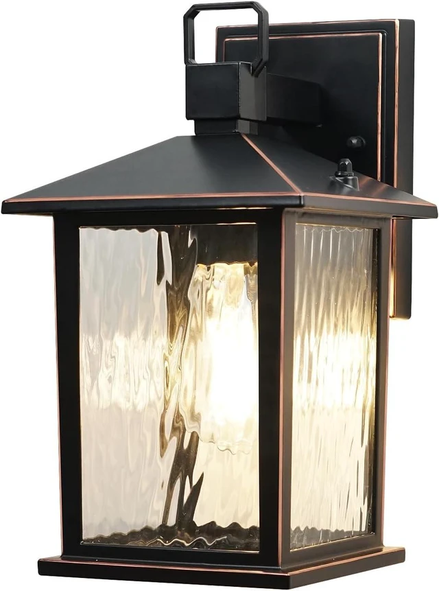 Main image of Oil-Rubbed Bronze Outdoor Wall Light, 12'' Porch Light Aluminum