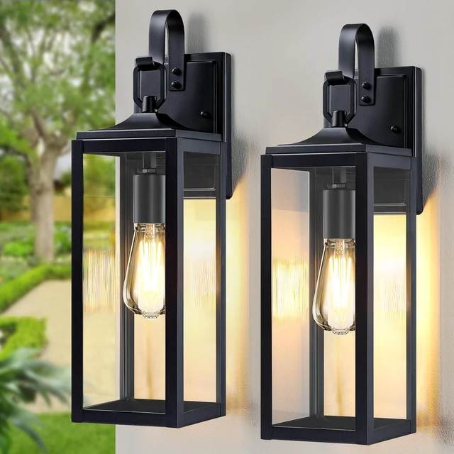 Main image of 18'' Large Outdoor Wall Lights 2 Packs, Black Exterior Lighting Fixtures