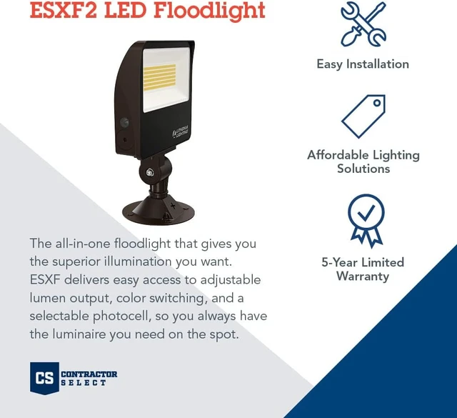 Alt view image 2 of 7 - Lithonia Lighting All-in-One LED Flood Light, Waterproof Dusk to Dawn MVOLT
