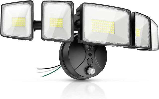 Main image of Onforu 150W Dusk to Dawn Flood Light Outdoor, IP66 Waterproof, 5 Head,Black