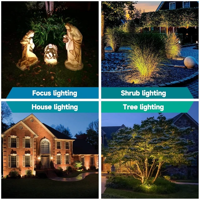 Alt view image 7 of 7 - Gardencoin Solid Brass Landscape Lighting-12 Pack, Commercial Grade 12V Low Voltage Landscape Spotlights, LED Spot Lights for Outdoor Uplighting, Classic Bronze Accent Light Fixture Without MR16 Bulb