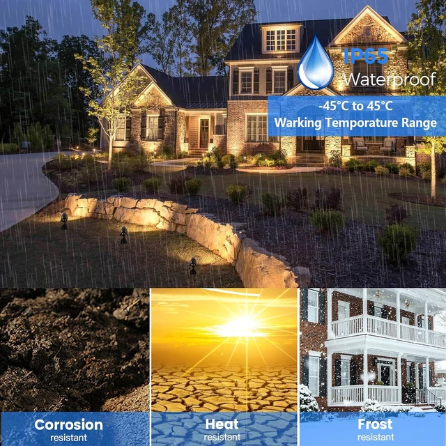 Alt view image 6 of 7 - Gardencoin Solid Brass Landscape Lighting-12 Pack, Commercial Grade 12V Low Voltage Landscape Spotlights, LED Spot Lights for Outdoor Uplighting, Classic Bronze Accent Light Fixture Without MR16 Bulb