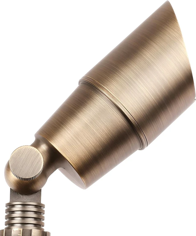 Alt view image 2 of 7 - PARTPHONER Solid Brass Low Voltage Landscape Lighting, Wired 12V LED Landscape Spotlights with Aluminum Housing MR16 Bulb, Heavy Duty Outdoor Waterproof Up Lights for Garden, Yard, Trees, 12Pack
