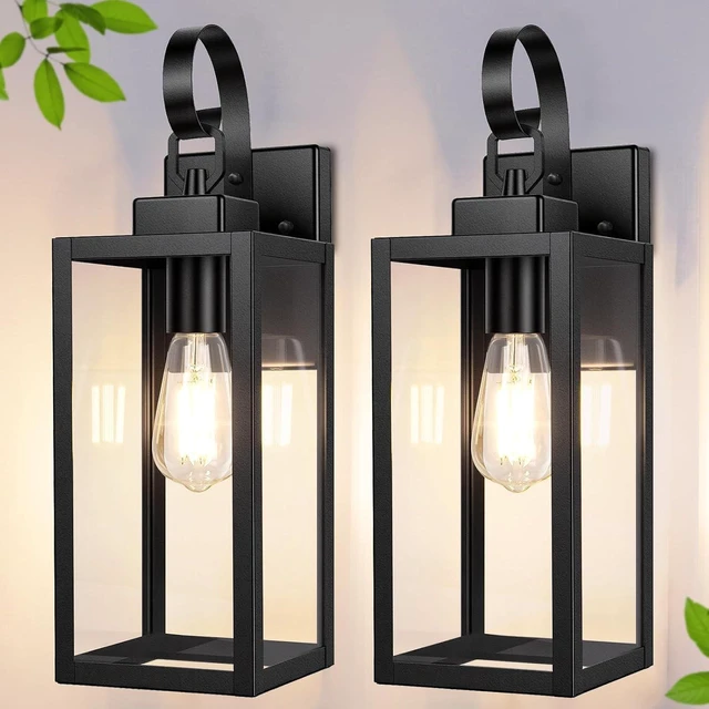 Main image of BesLowe 16.5" Large Outdoor Wall Light Fixtures, Modern Black Porch Lights