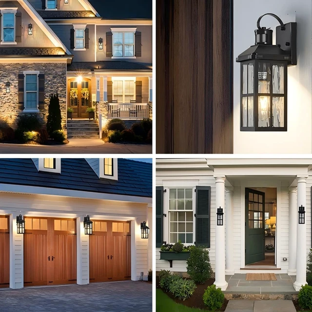 Alt view image 6 of 6 - Motion Sensor Porch Light Dusk to Dawn Outdoor Wall Light
