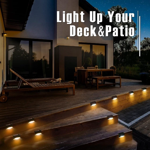 Alt view image 2 of 6 - GIGALUMI Led Solar Deck Lights, 16 PackWaterproof, Warm White