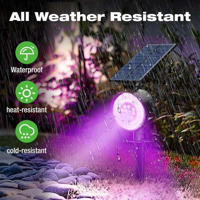 Alt view image 4 of 7 - nipify Solar Spot Lights Outdoor Color Changing, Halloween RGB Spotlights