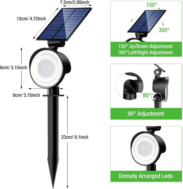 Alt view image 5 of 7 - nipify Solar Spot Lights Outdoor Color Changing, Halloween RGB Spotlights